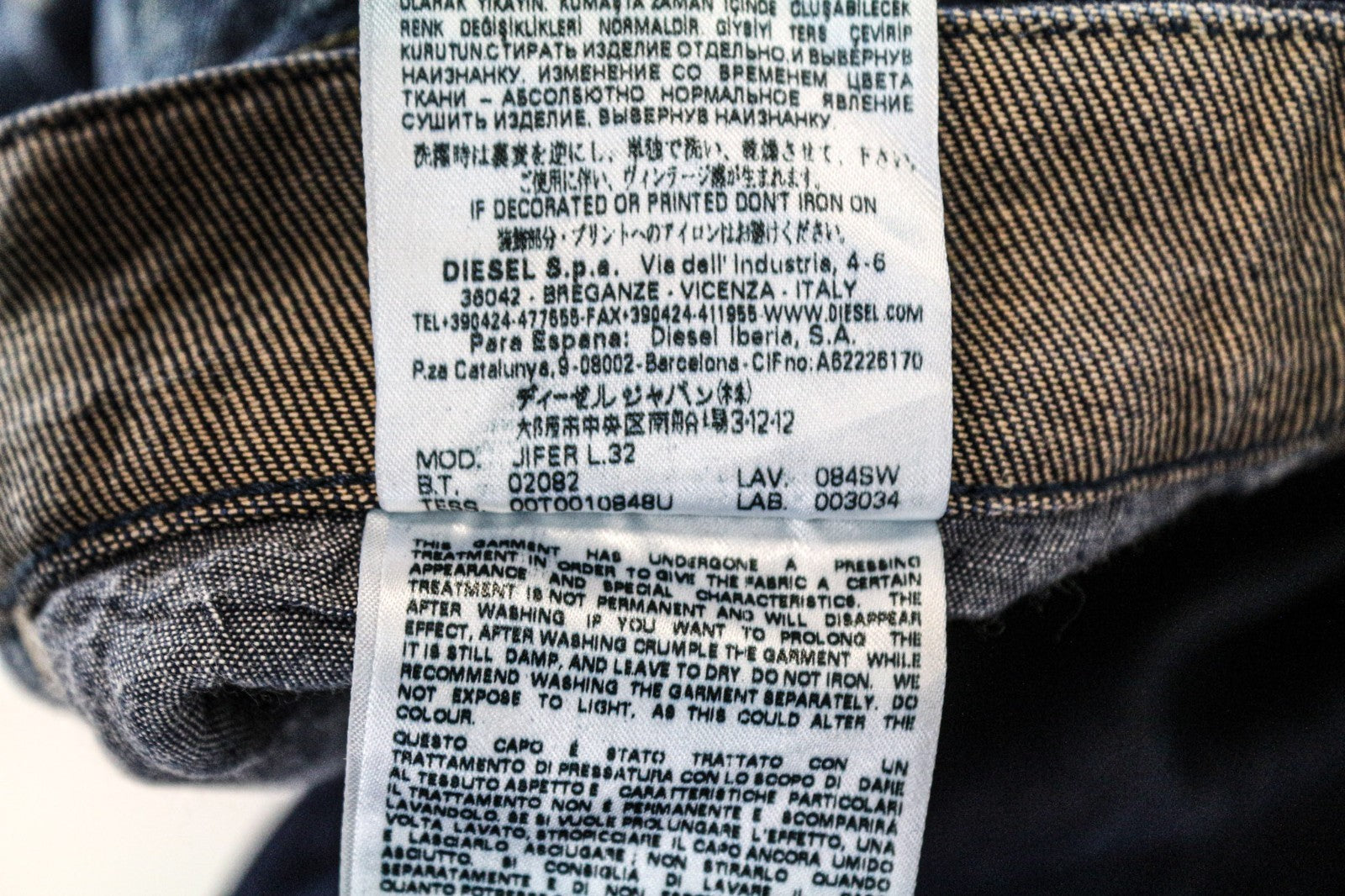 DIESEL Jifer 084SW vyriški džinsai W29/L32 mėlyni, siaurėjantys, ploni, tamprūs, dirbtinio audinio 