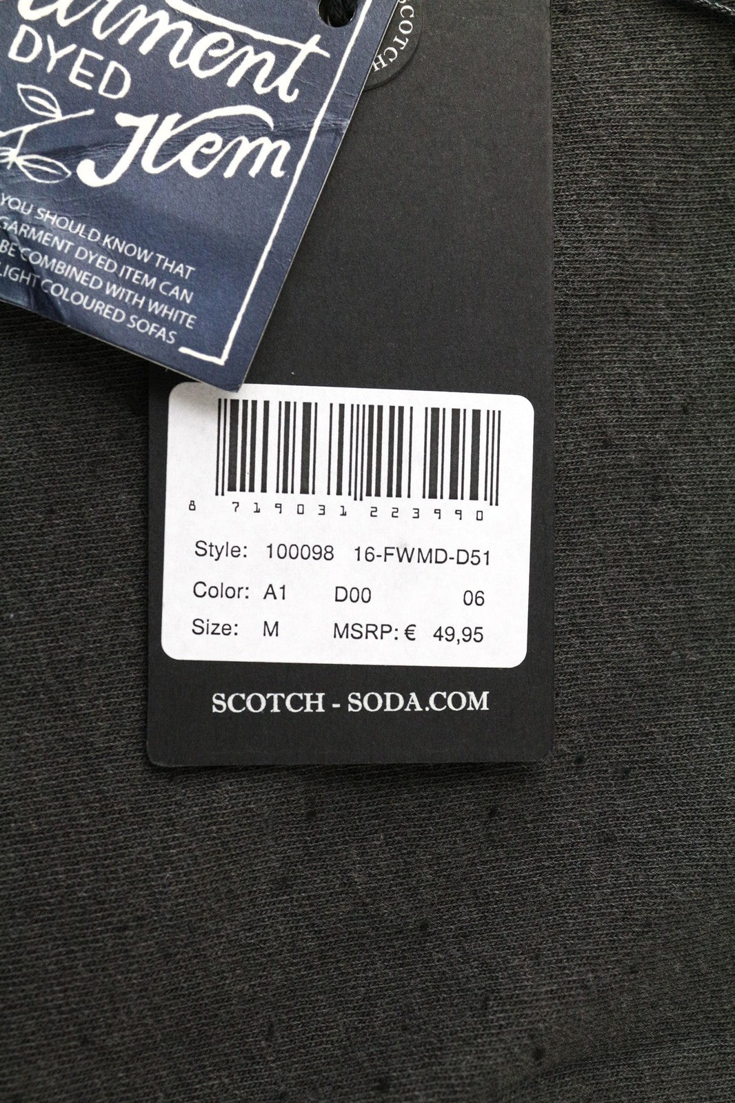 SCOTCH & SODA Men's T-Shirt M Black Cotton Crew Neck Colour Block Jersey