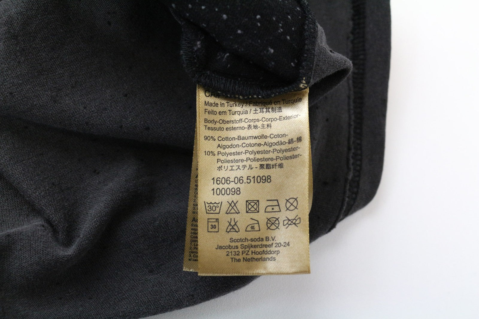 SCOTCH & SODA Men's T-Shirt M Black Cotton Crew Neck Colour Block Jersey