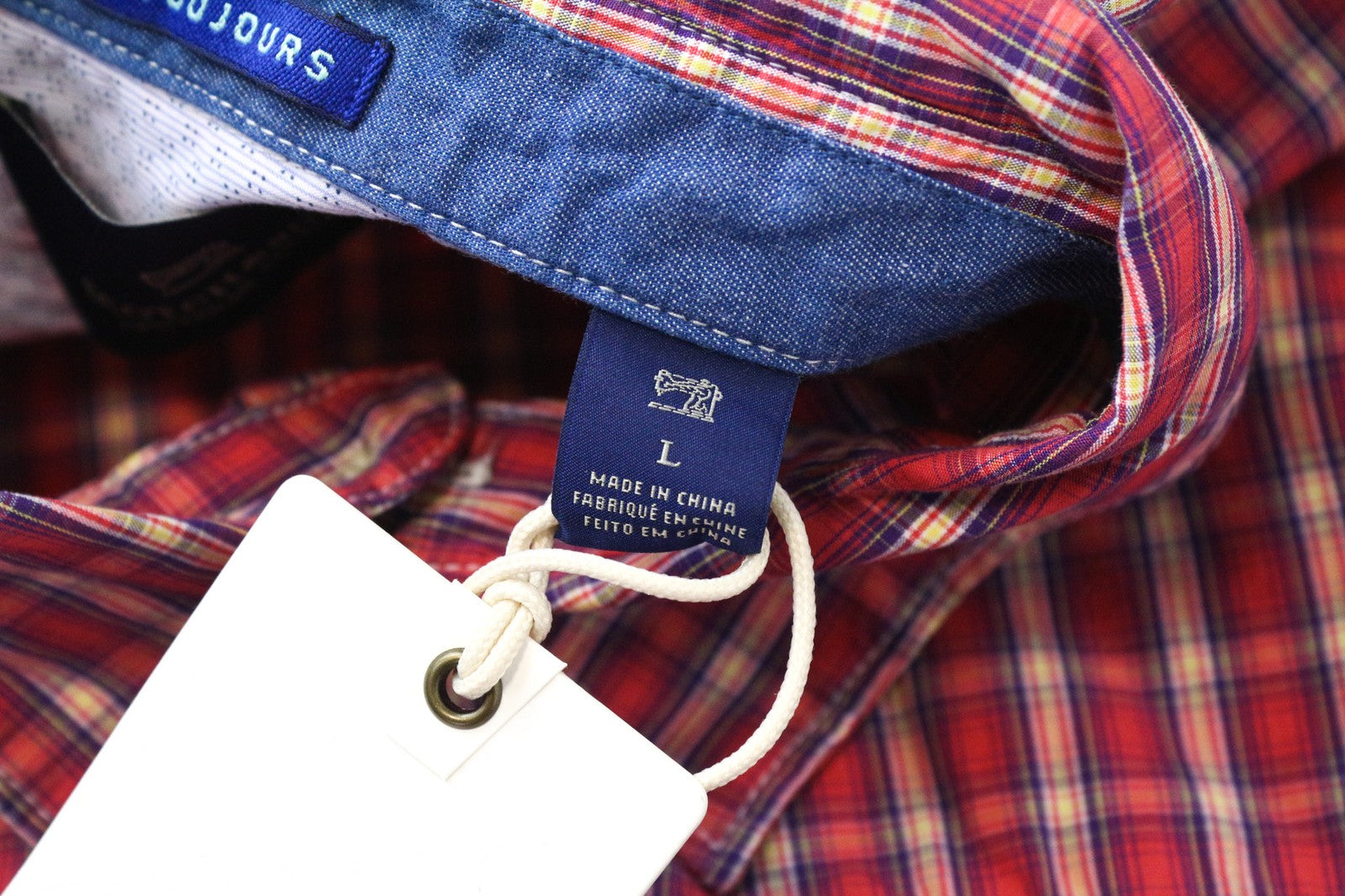 SCOTCH &amp; SODA vyriški marškiniai L dydžio, raudoni medvilniniai languoti klasikinio stiliaus marškiniai su sagomis