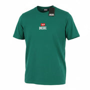 DIESEL T-Just-Small-New D Logo Men T-Shirt 2XL Green Cotton Tricot Short Sleeve