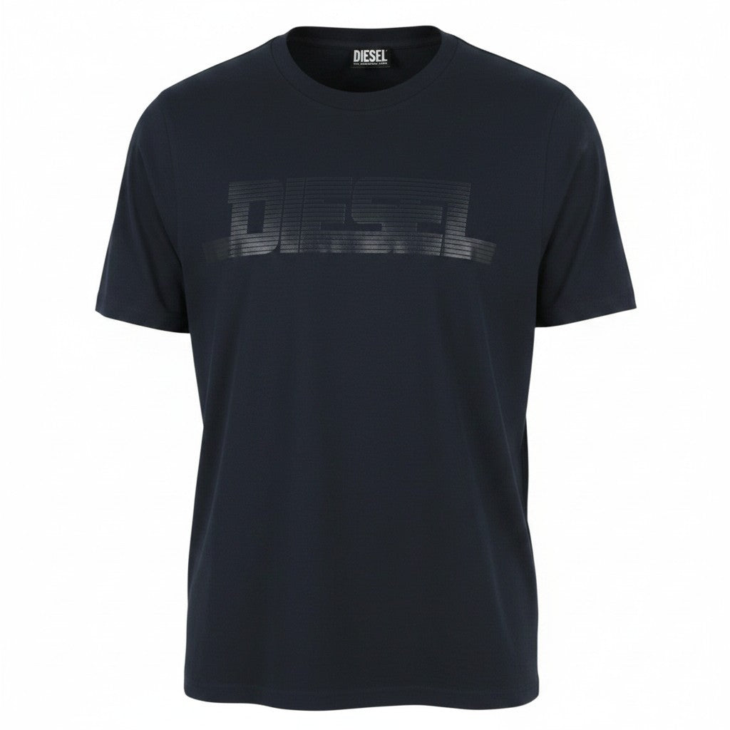 DIESEL T-Just 12-5 Men T-Shirt 2XL Dark Blue Cotton Tricot Short Sleeve