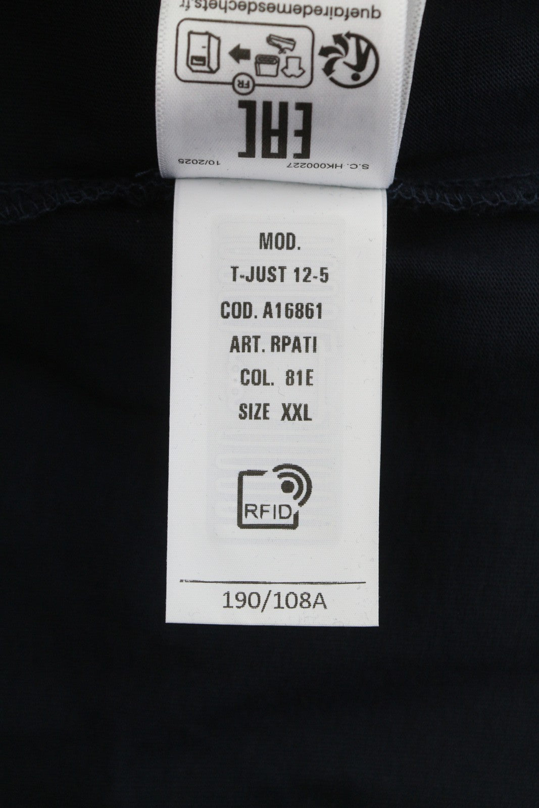 DIESEL T-Just 12-5 Men T-Shirt 2XL Dark Blue Cotton Tricot Short Sleeve