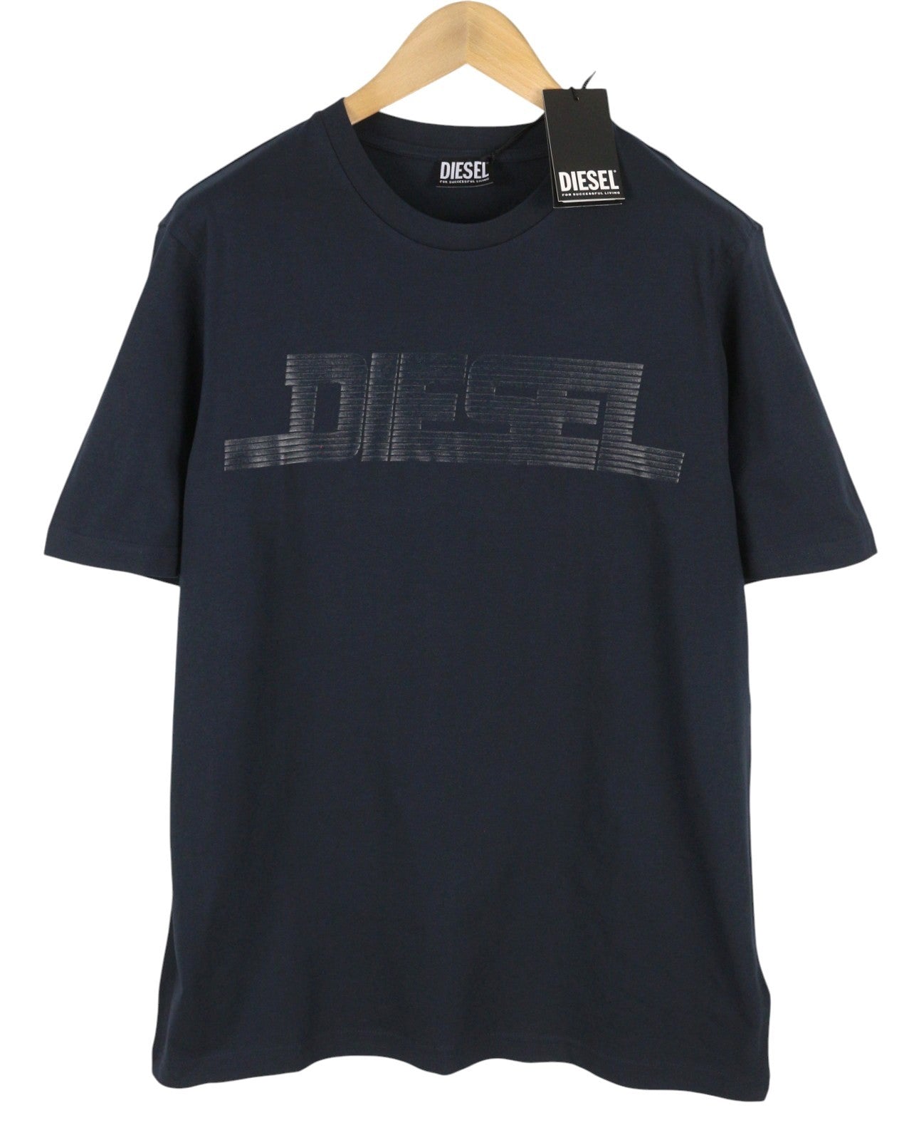 DIESEL T-Just 12-5 Men T-Shirt 2XL Dark Blue Cotton Tricot Short Sleeve