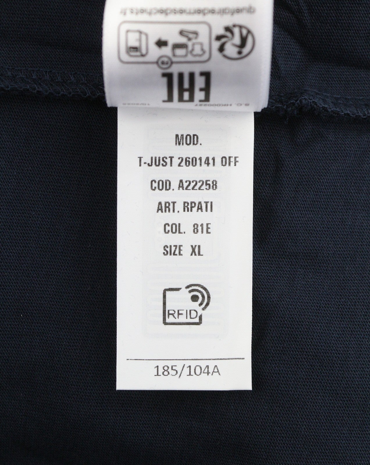 DIESEL T-Just 260141 Off Men T-Shirt XL Dark Blue Cotton Tricot Short Sleeve