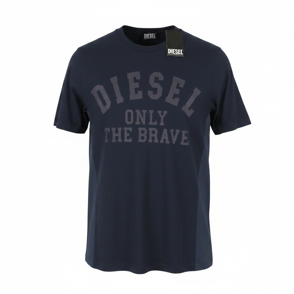 DIESEL T-Just 260141 Off Men T-Shirt L Dark Blue Cotton Tricot Short Sleeve