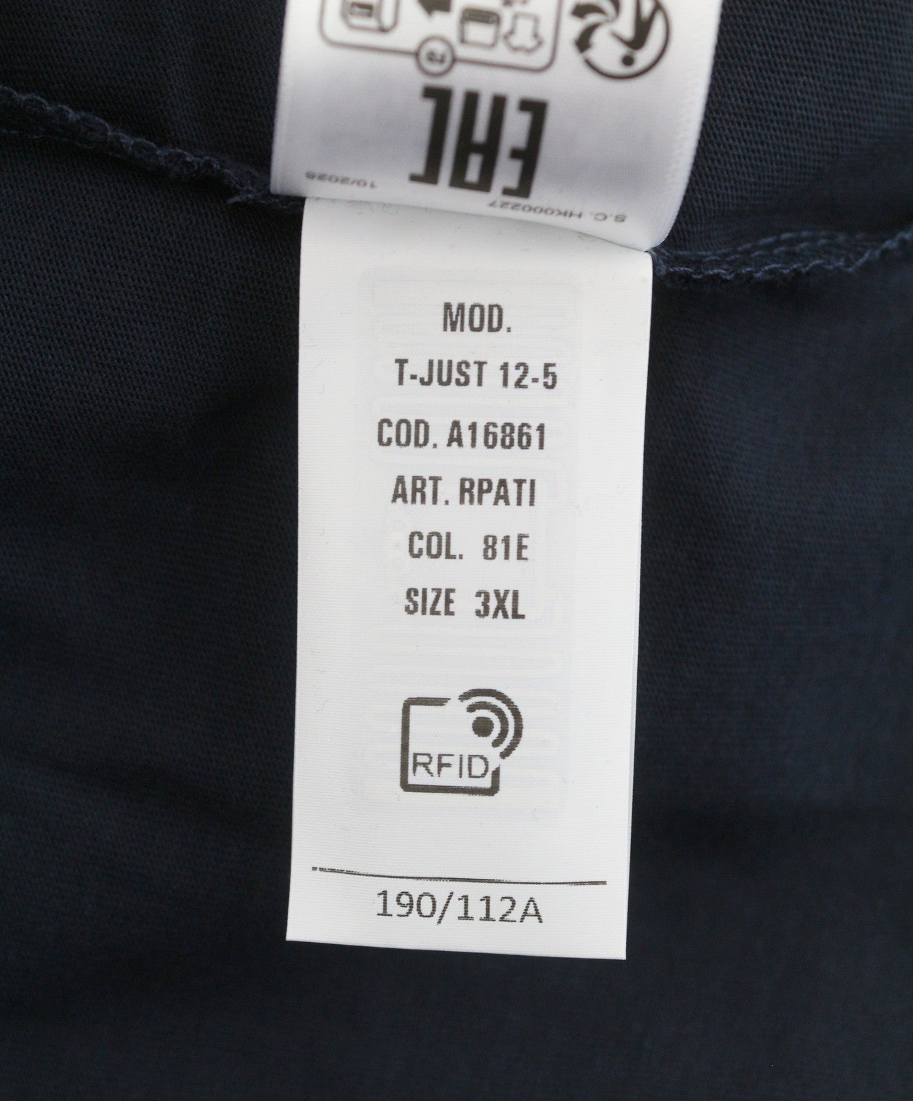 DIESEL T-Just 12-5 Men T-Shirt 3XL Dark Blue Cotton Tricot Short Sleeve