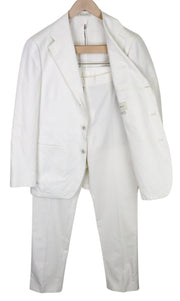 SUITSUPPLY Havana Men Suit UK38R Single-Breasted Off-White Slim Cotton 2 Piece