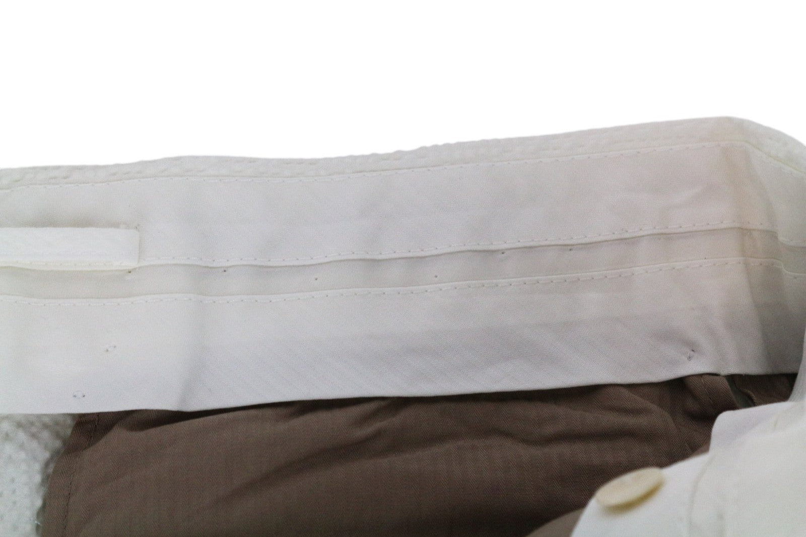 SUITSUPPLY Havana Men Suit UK34R Double-Breast White Slim Cotton Stretch 2Piece