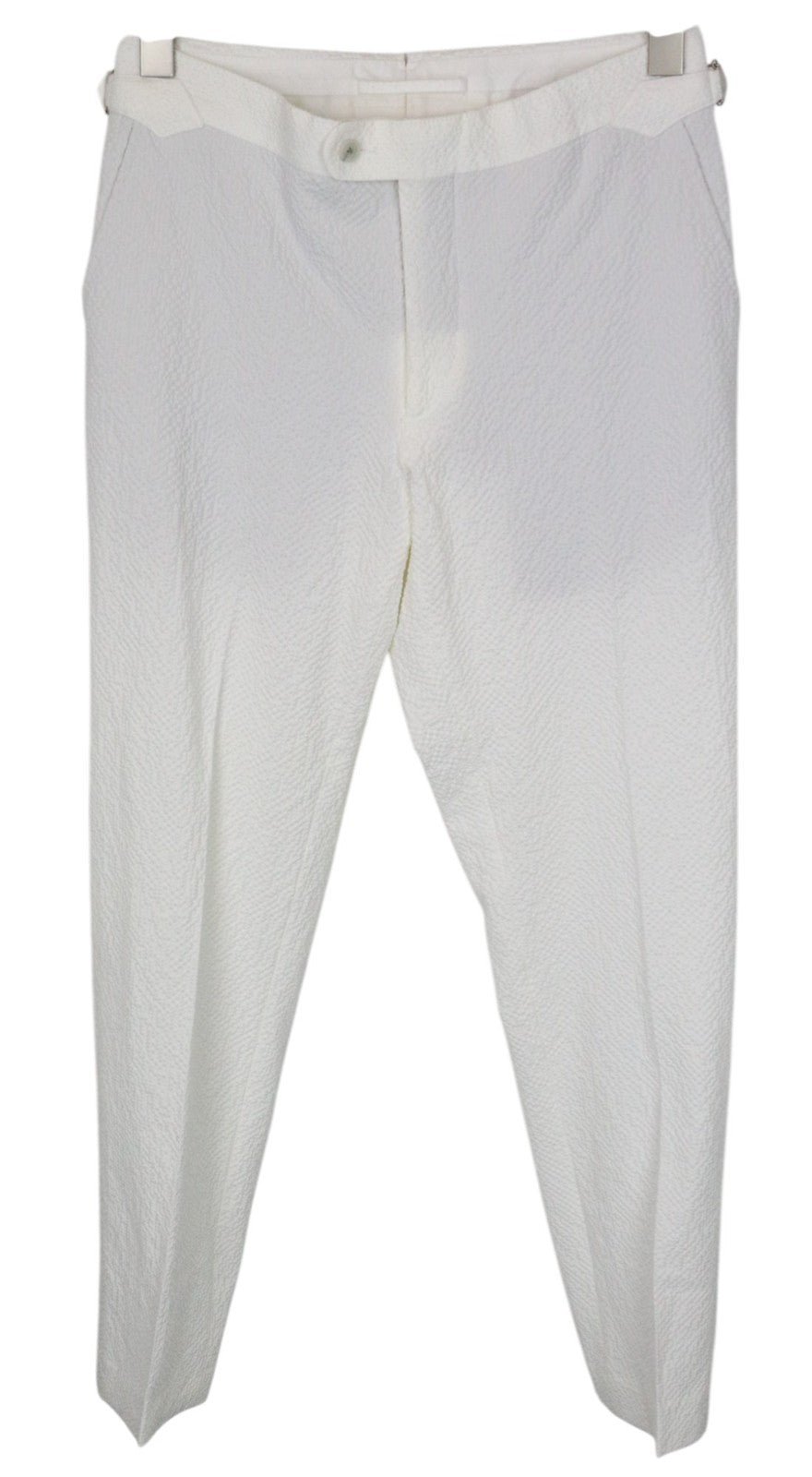 SUITSUPPLY Havana Men Suit UK34R Double-Breast White Slim Cotton Stretch 2Piece