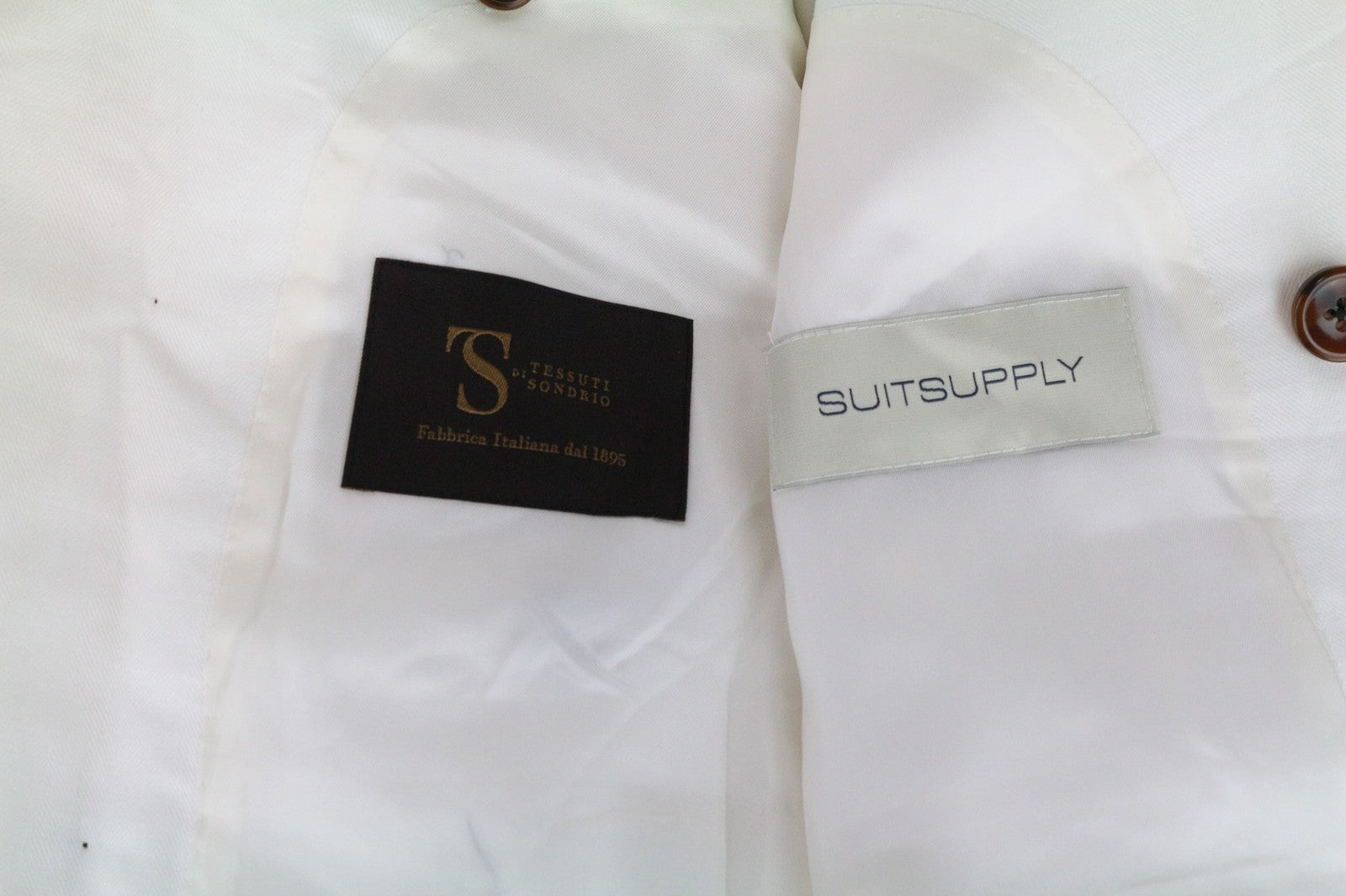 SUITSUPPLY La Spalla Men Blazer UK34R Off-White Linen Cotton Double-Breasted