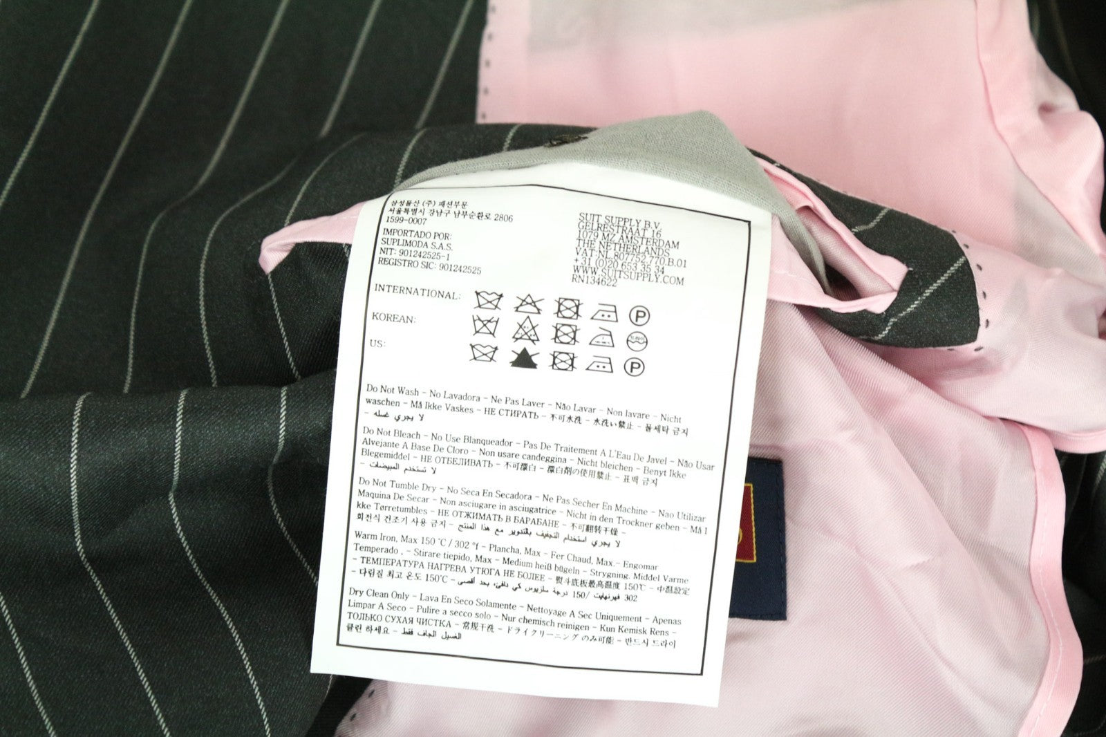 SUITSUPPLY La Spalla Women Blazer UK36S Green Wool Silk Striped Double-Breasted