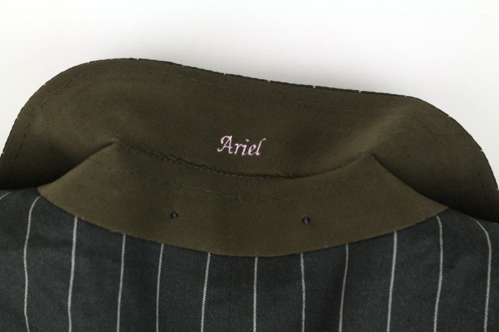SUITSUPPLY La Spalla Women Blazer UK36S Green Wool Silk Striped Double-Breasted
