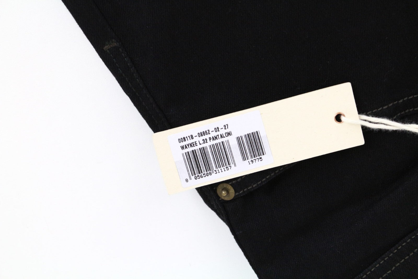 DIESEL Waykee 0886Z Men Jeans W27/L32 Boys Straight Fit Black Cotton Stretch
