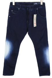DIESEL Krooley-NE 0687D Men Jeans W28 Sweat Jogg Slim Carrot Blue Cotton Stretch
