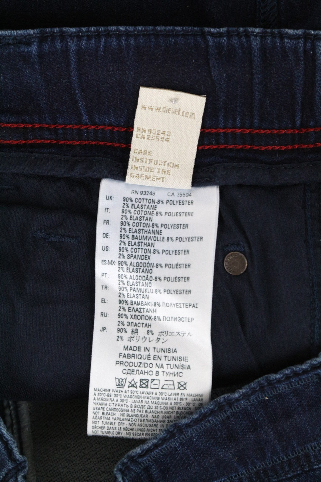 DIESEL Krooley-NE 0687D Men Jeans W28 Sweat Jogg Slim Carrot Blue Cotton Stretch