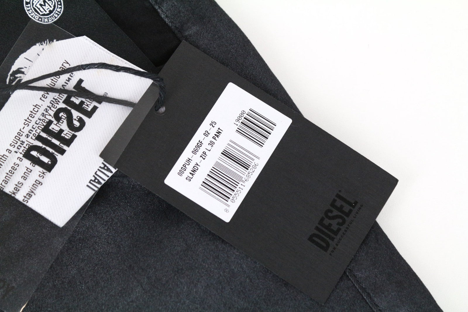 DIESEL Slandy-Zip 069GF Women Jeans W25/L30 Super Skinny Grey Stretch Coated