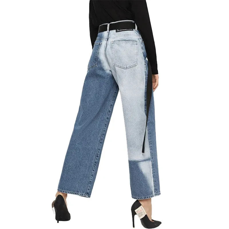 DIESEL Widee 0077V Women Jeans W25/L32 Straight Fit Washed Blue Pure Cotton