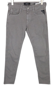 REPLAY Anbass Men Jeans W29/L32 Slim Fit Casual Grey Cotton Stretch Denim