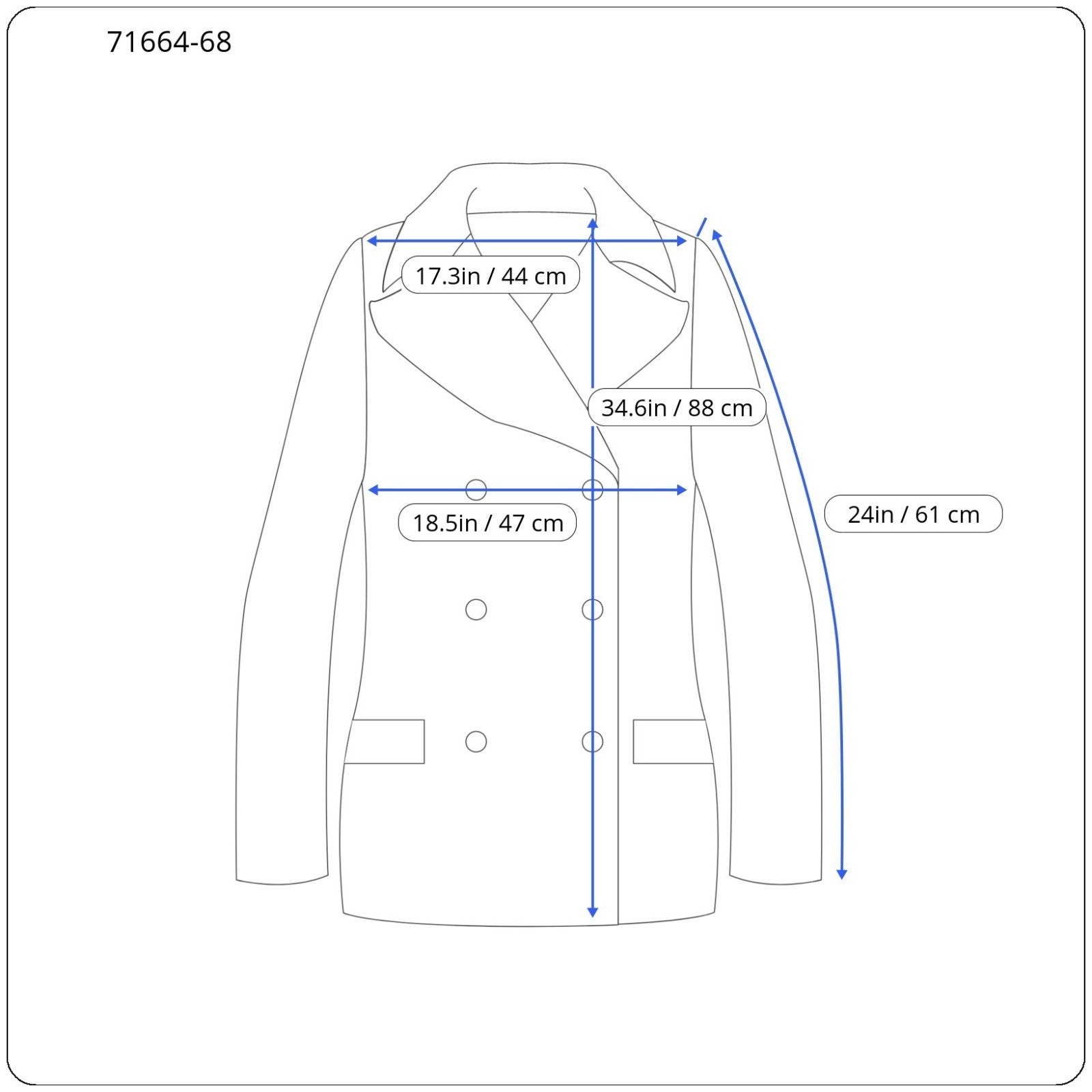 DESIGUAL Black Helium Women Coat 38 Grey Patterned Single-Breasted Long Sleeve