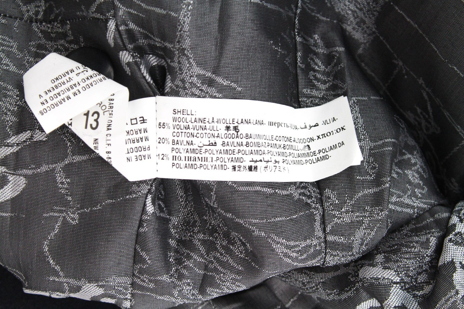 DESIGUAL Snowrobot Women Coat 36 Blue Wool Cotton Blend Checked Collared