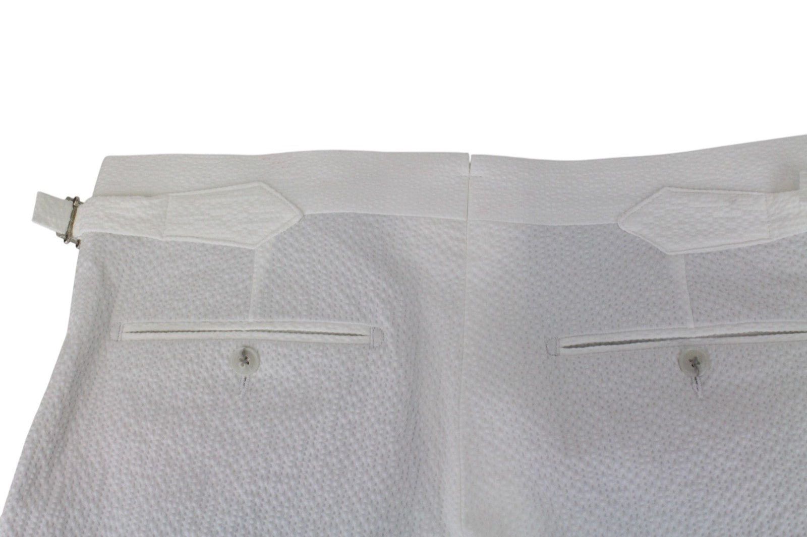 SUITSUPPLY Havana Men Suit UK38R Two-Row White 2-Piece Slim Cotton Stretch