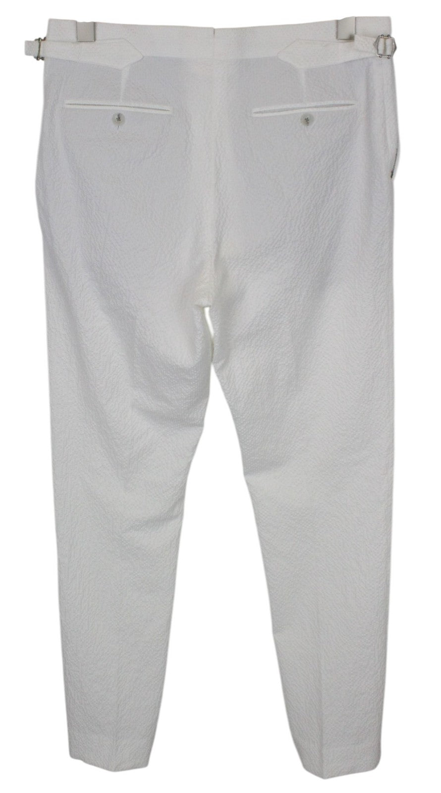 SUITSUPPLY Havana Men Suit UK38R Two-Row White 2-Piece Slim Cotton Stretch