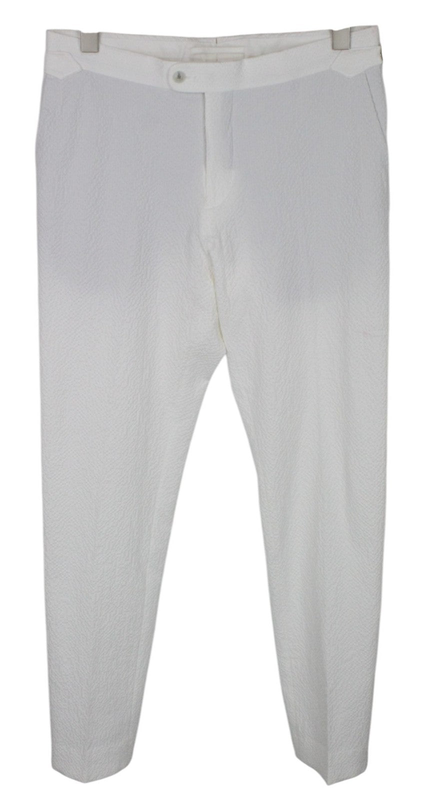 SUITSUPPLY Havana Men Suit UK38R Two-Row White 2-Piece Slim Cotton Stretch