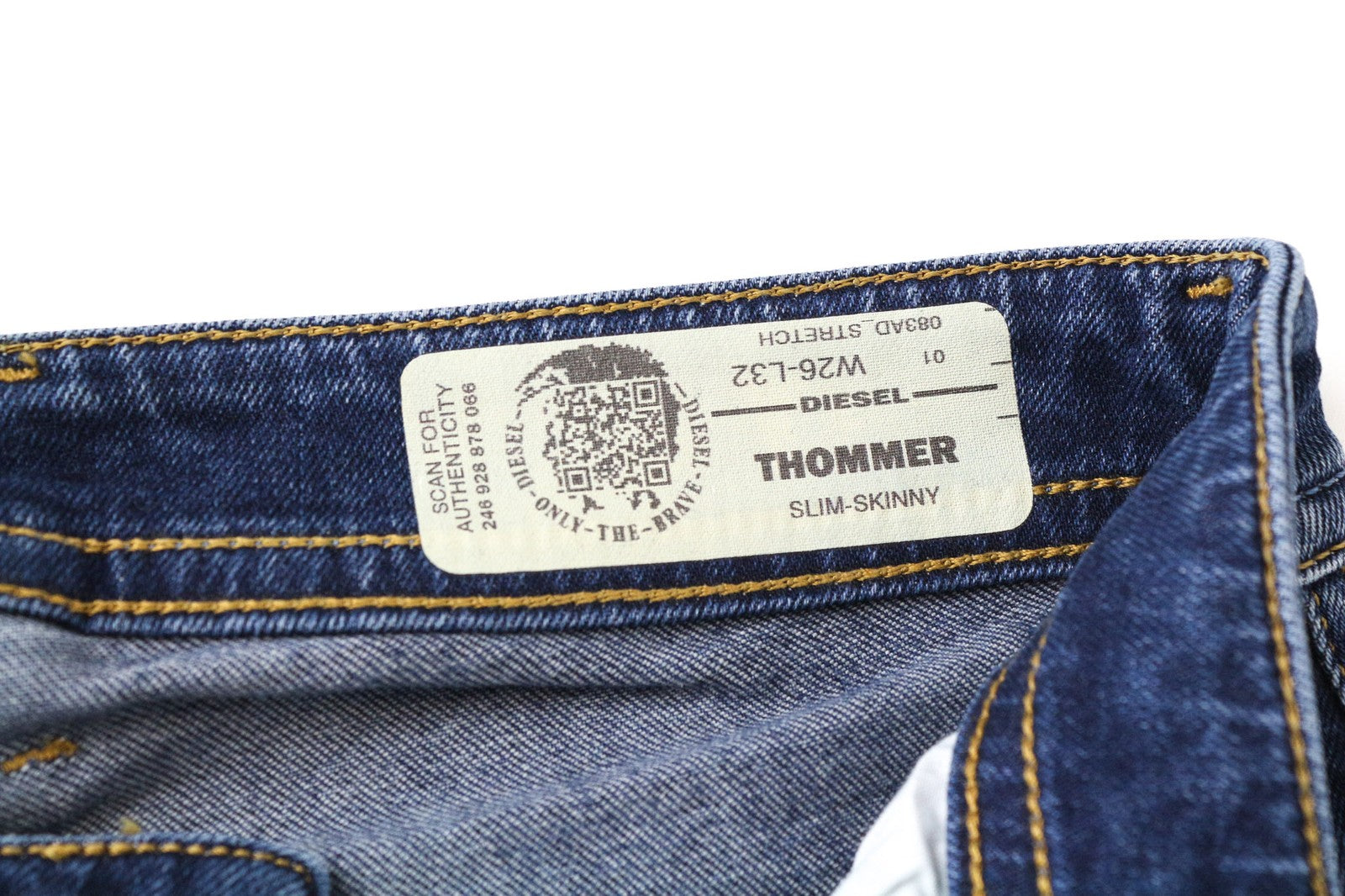 DIESEL Thommer 083AD Men Jeans W26/L32 Mid Blue Stretch Slim Skinny Zip Fly Boys