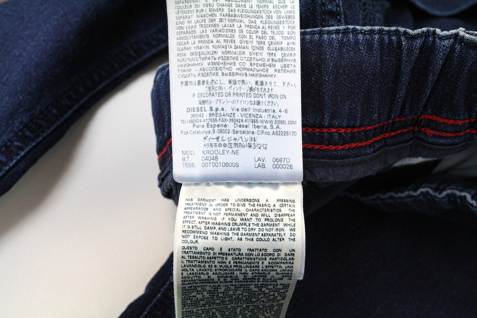 DIESEL Krooley-NE 0687D Men Jeans W26 Blue Stretch Slim Carrot Boys Jogg Sweat
