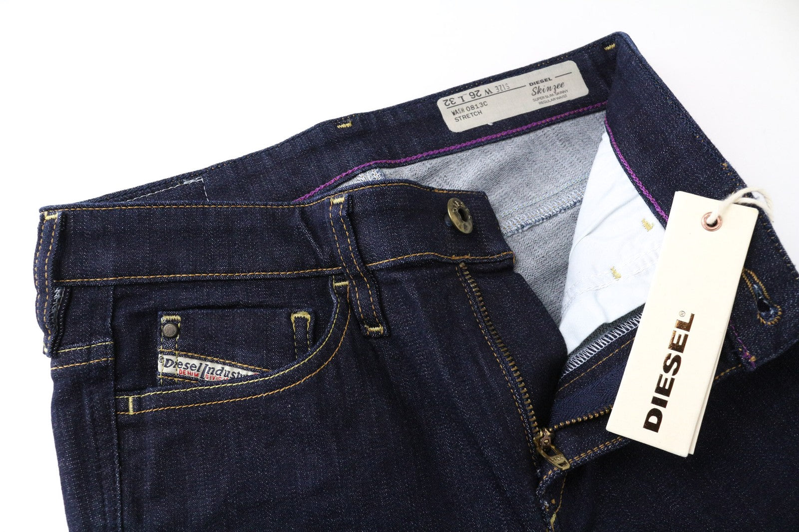 DIESEL Skinzee 0813C Women Jeans W26/L32 Blue Stretch Super Slim Skinny Fit