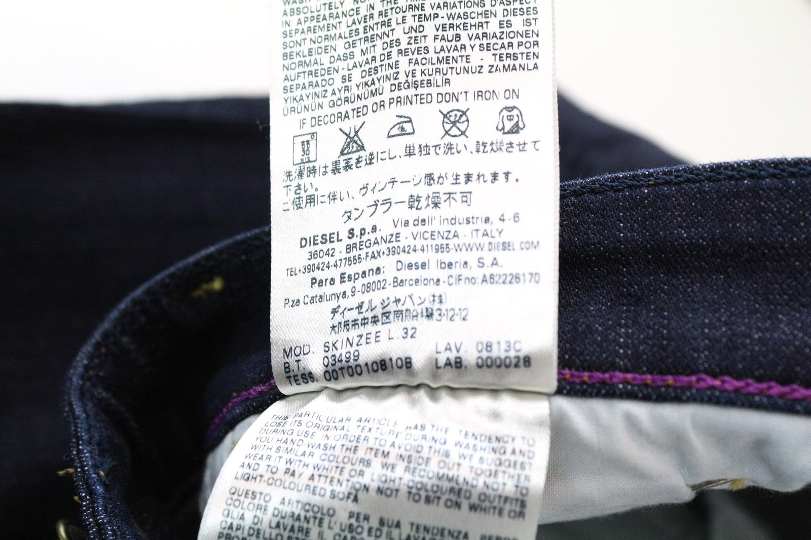 DIESEL Skinzee 0813C Women Jeans W26/L32 Blue Stretch Super Slim Skinny Fit