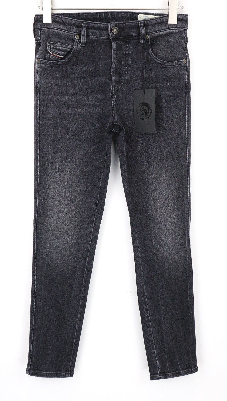DIESEL Babhila 081AH Women Jeans W26/L32 Dark Grey Stretch Slim Skinny Buttoned