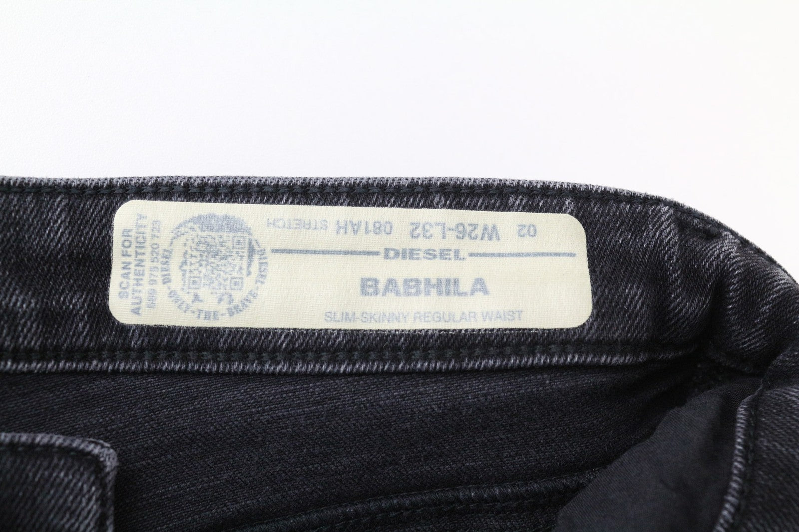 DIESEL Babhila 081AH Women Jeans W26/L32 Dark Grey Stretch Slim Skinny Buttoned