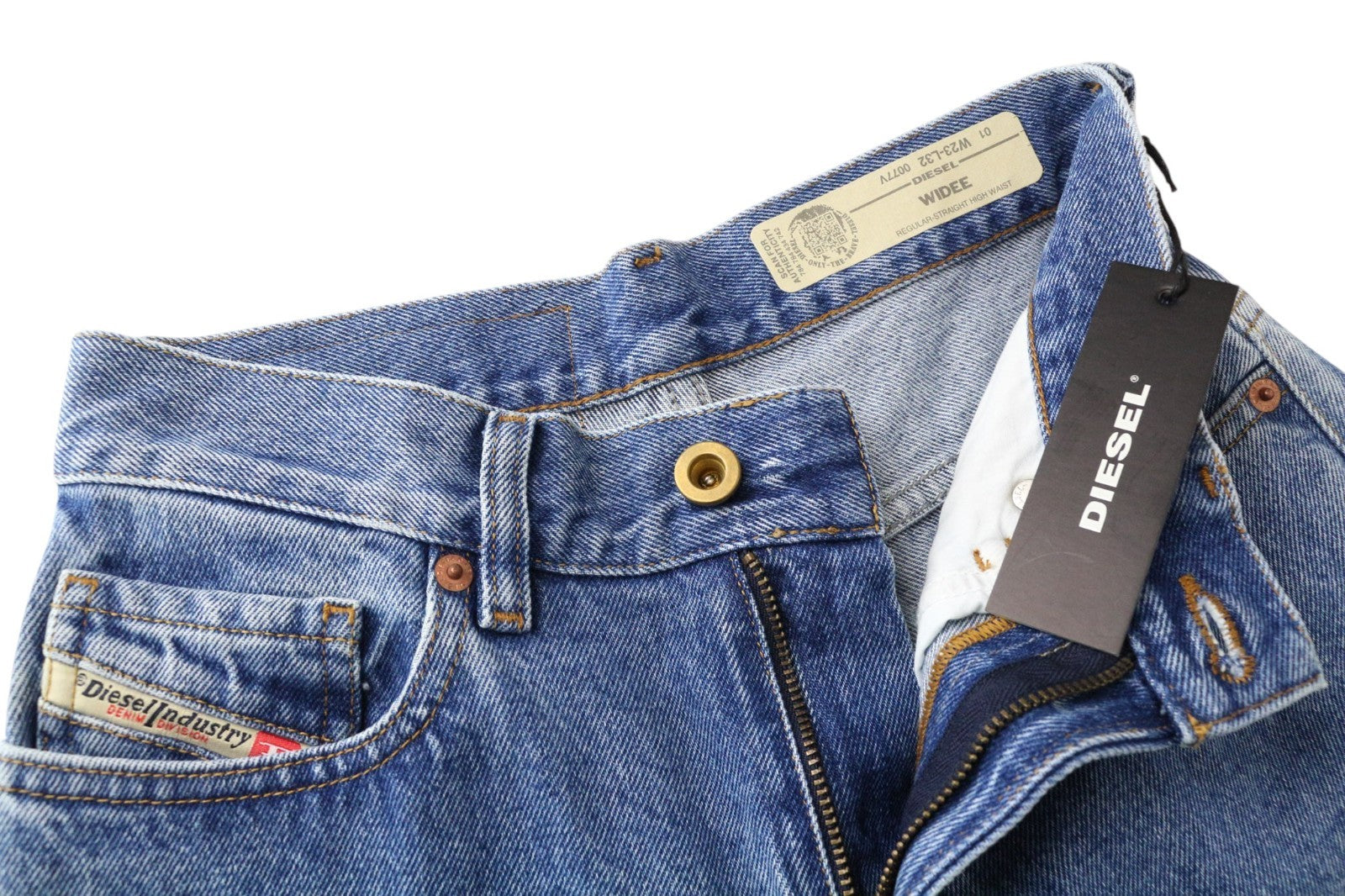 DIESEL Widee 0077V Women Jeans W23/L32 Blue Stretch Regular Straight Girls