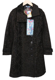 DESIGUAL Etro Women Coat EU38 M Brown Animal Print Jacquard Designer Lined