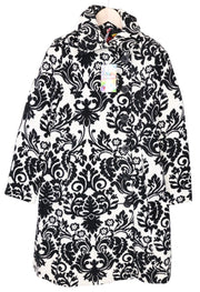 DESIGUAL White Women Coat EU38 Beige Baroque Velvet Jacquard Cotton Mix Lined
