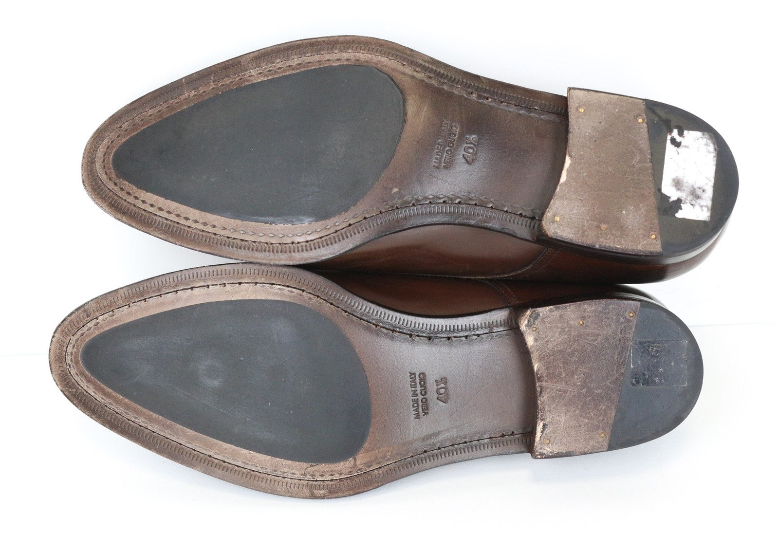 SUITSUPPLY Men Formal Shoes EU40.5 Brown Leather Double Monk Strap Classic