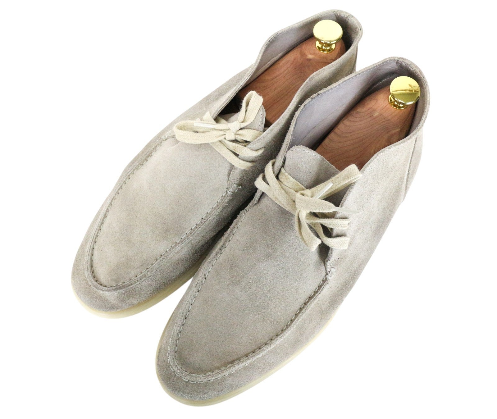 SUITSUPPLY Men Casual Shoes EU43 Beige Leather Suede Chukka High-Top Lace Up