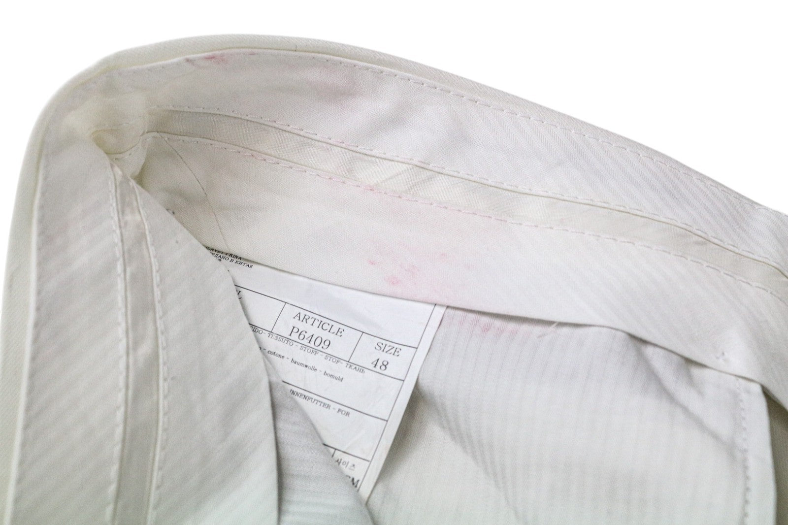 SUITSUPPLY Havana Jetted Men Suit UK38R White 2-Piece Slim Pure Cotton Twill