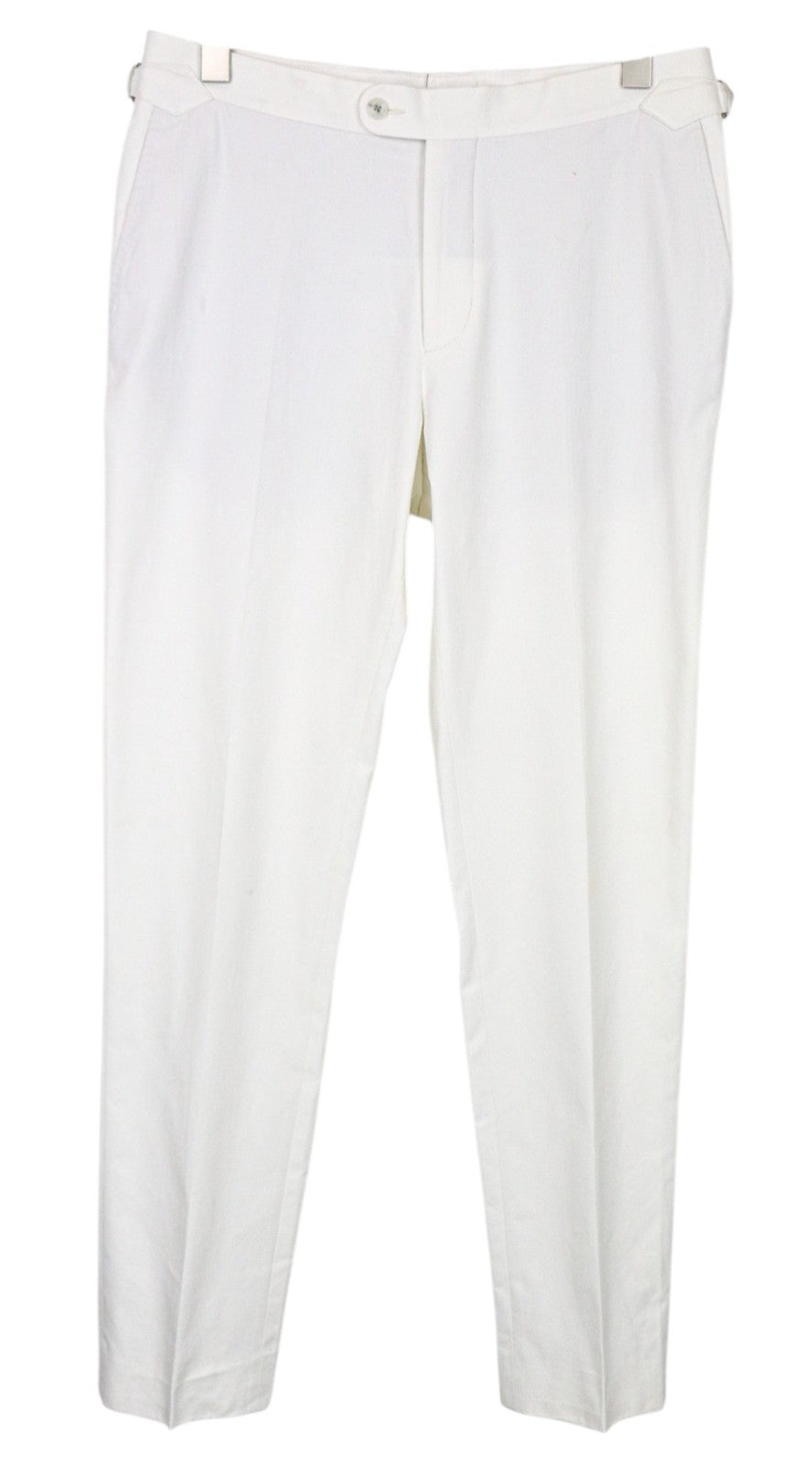 SUITSUPPLY Havana Jetted Men Suit UK38R White 2-Piece Slim Pure Cotton Twill
