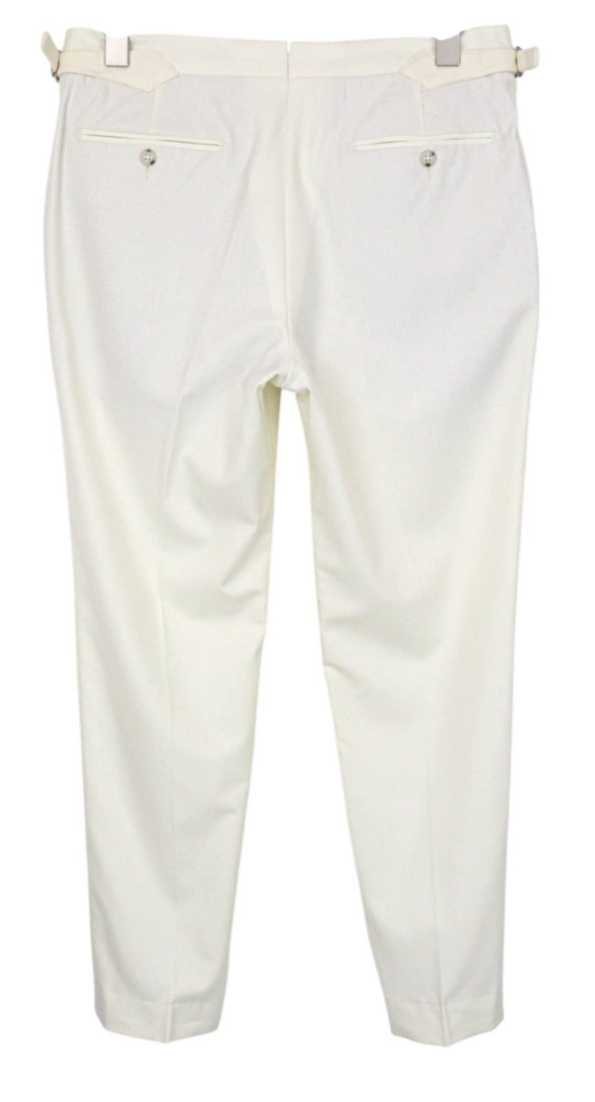 SUITSUPPLY Havana Jetted Men Suit UK38R Woollen Flannel Off-White 2-Piece Slim