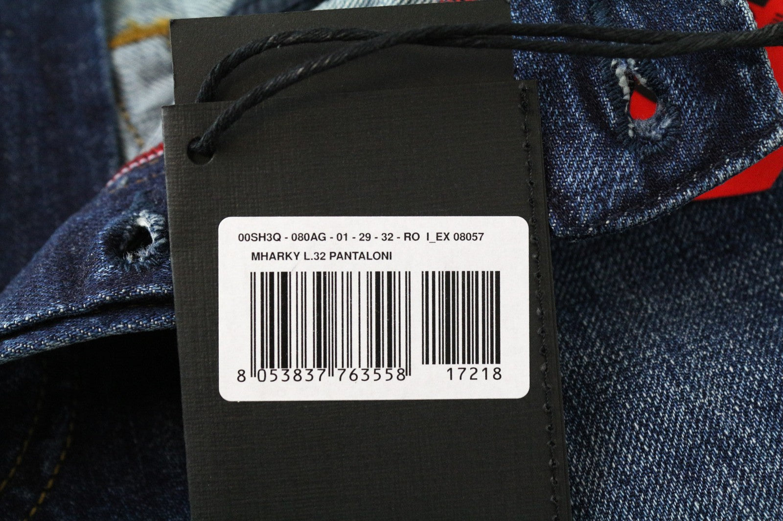 DIESEL Mharky 080AG Men Jeans W29/L32 Distressed Blue Slim Skinny Non-Stretch