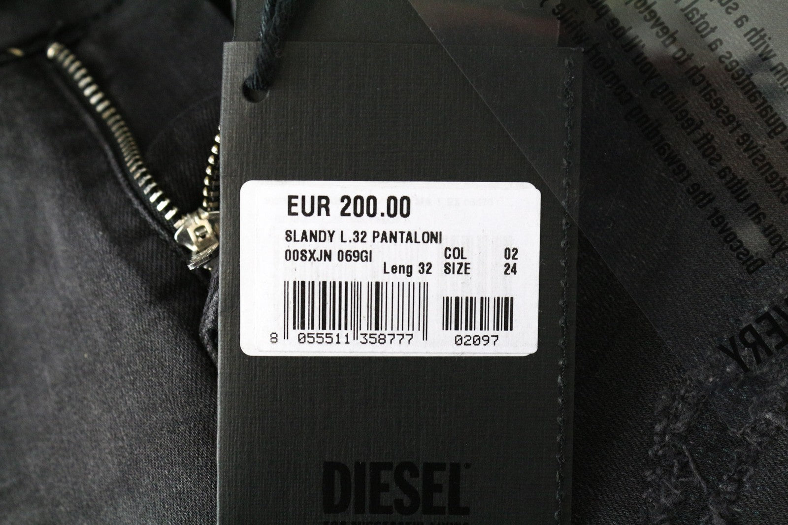 DIESEL Slandy 069GI Women Jeans W24/L32 Grey Super Slim Skinny Girls Distress
