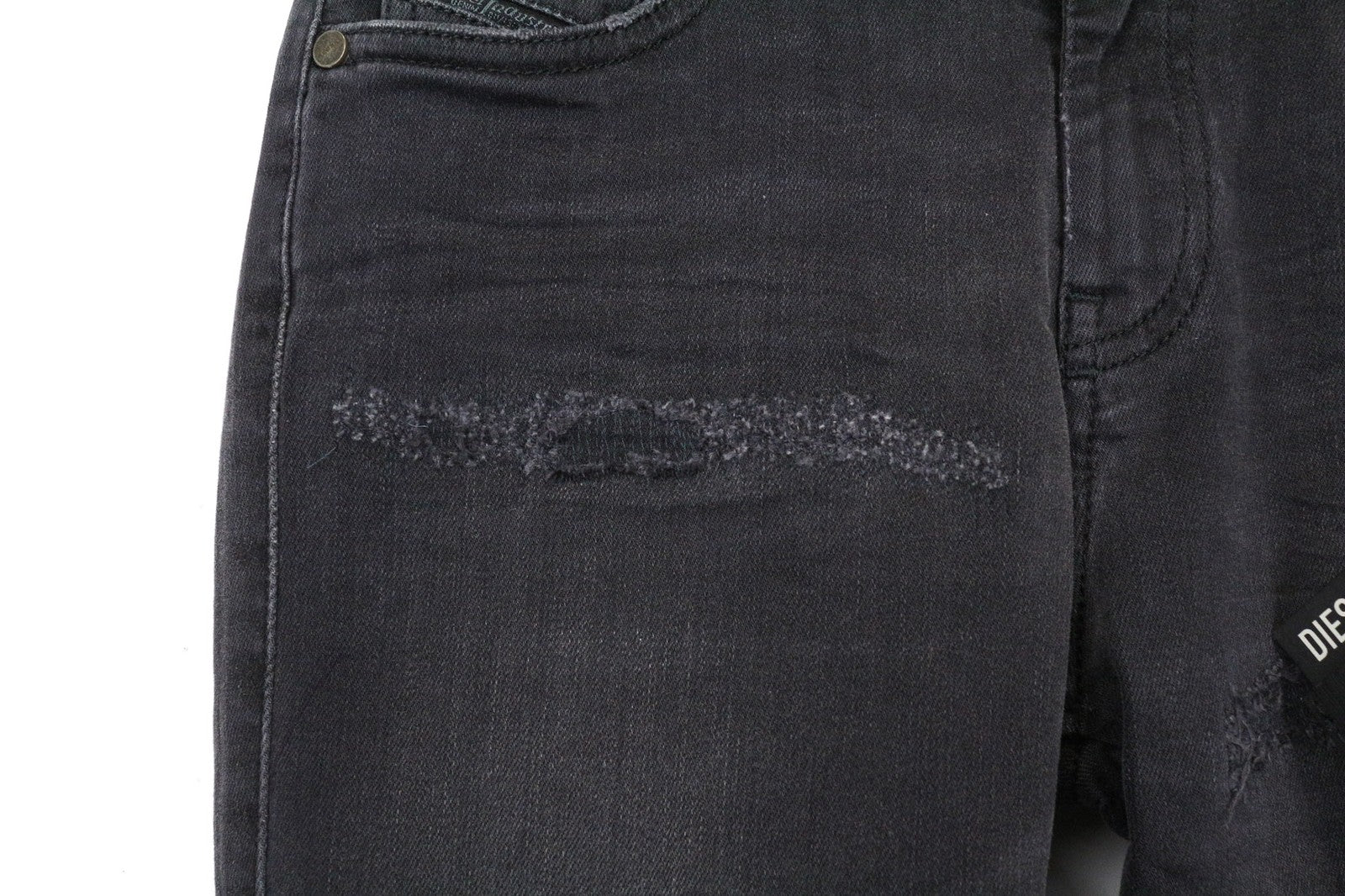 DIESEL Slandy 069GI Women Jeans W24/L32 Grey Super Slim Skinny Girls Distress