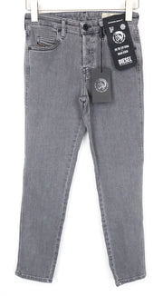 DIESEL Babhila 0890S Women Jeans W25/L30 Buttoned Grey Slim Skinny Fit Stretch