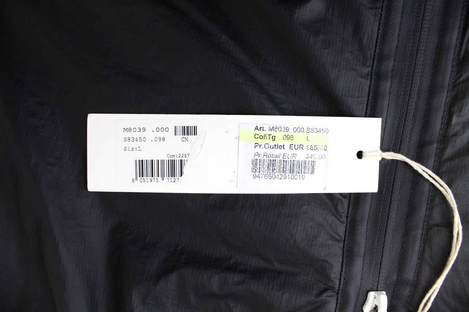 REPLAY Men Jacket L Mid-Length Black Bomber Classic Lined Patched Logo Ribbing