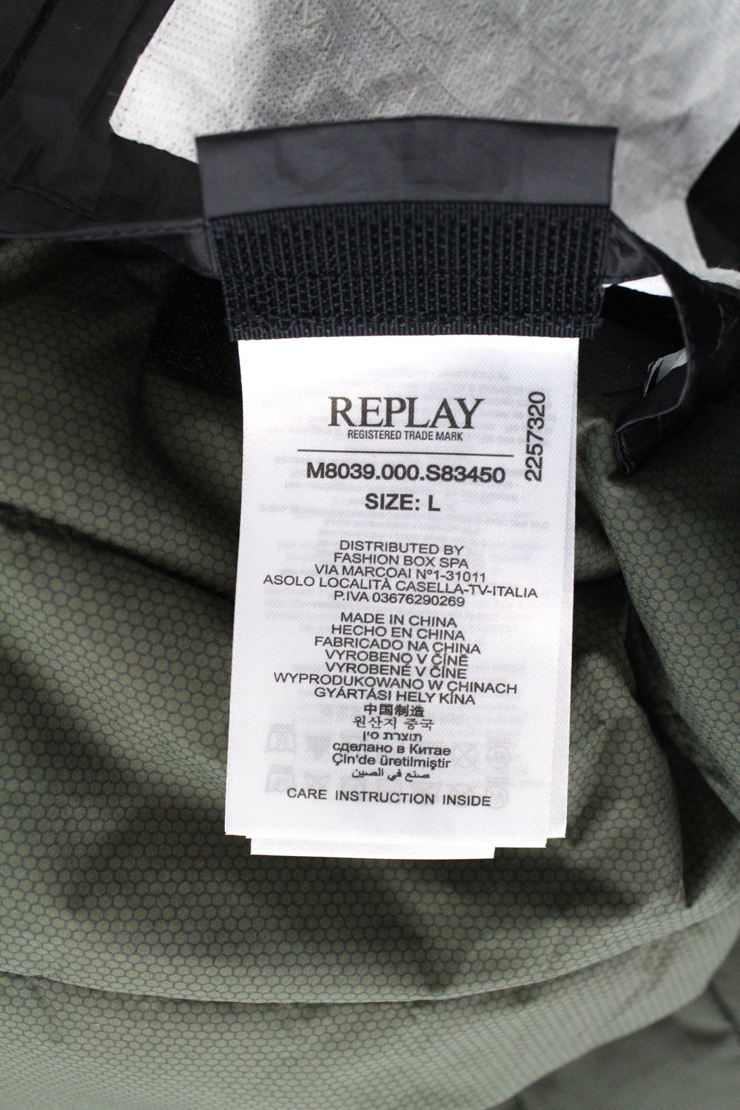 REPLAY Men Jacket L Mid-Length Black Bomber Classic Lined Patched Logo Ribbing