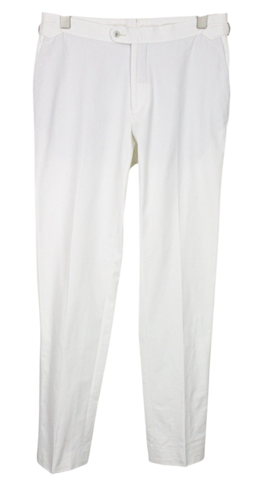 SUITSUPPLY Havana Jetted Men Suit UK38R Pure Cotton White Slim 2-Piece Unlined