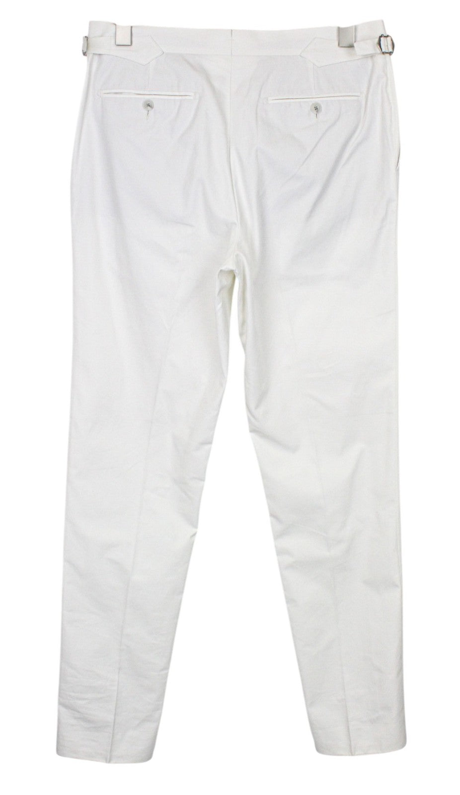 SUITSUPPLY Havana Jetted Men Suit UK38R Pure Cotton White Slim 2-Piece Unlined